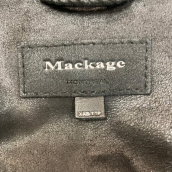 MACKAGE Noelia Leather Waterfall Jacket XXS Lambskin Coat Wrap Style Black - Picture 14 of 16